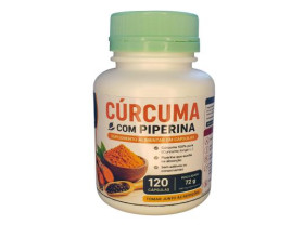 1 Pote Extrato artesanal Cúrcuma com Piperina (Açafrão): 120 cápsulas de 600mg