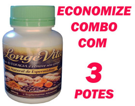 3 LongeVita em Cápsulas (120 cápsulas, 400mg)