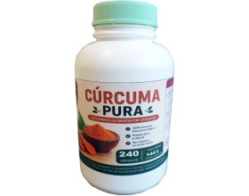 Extrato artesanal Cúrcuma longa pura (Açafrão)  100% puro extrato seco 240 cápsulas Pote família 600mg