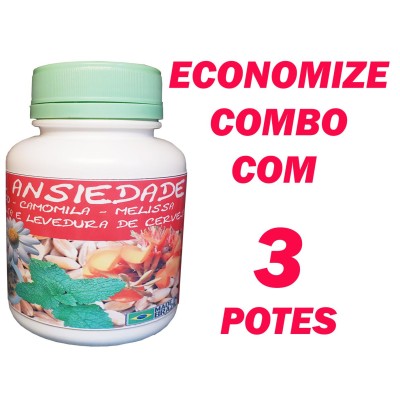 Auxiliar Natural artesanal para Ansiedade - Mulungo, Maracujá, Melissa, Camomila e Levedura de Cerveja - 3 potes de 120 Cápsulas de 350mg Auxiliar Natural artesanal para Ansiedade - Mulungo, Maracujá, Melissa, Camomila e Levedura de Cerveja - 3 potes de 120 Cápsulas de 350mg