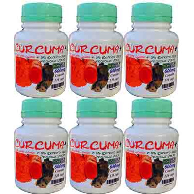 Extrato artesanal Cúrcuma + Própolis verde - 6 potes de 120 cápsulas 600mg  Extrato artesanal Cúrcuma + Própolis verde - 6 potes de 120 cápsulas 600mg