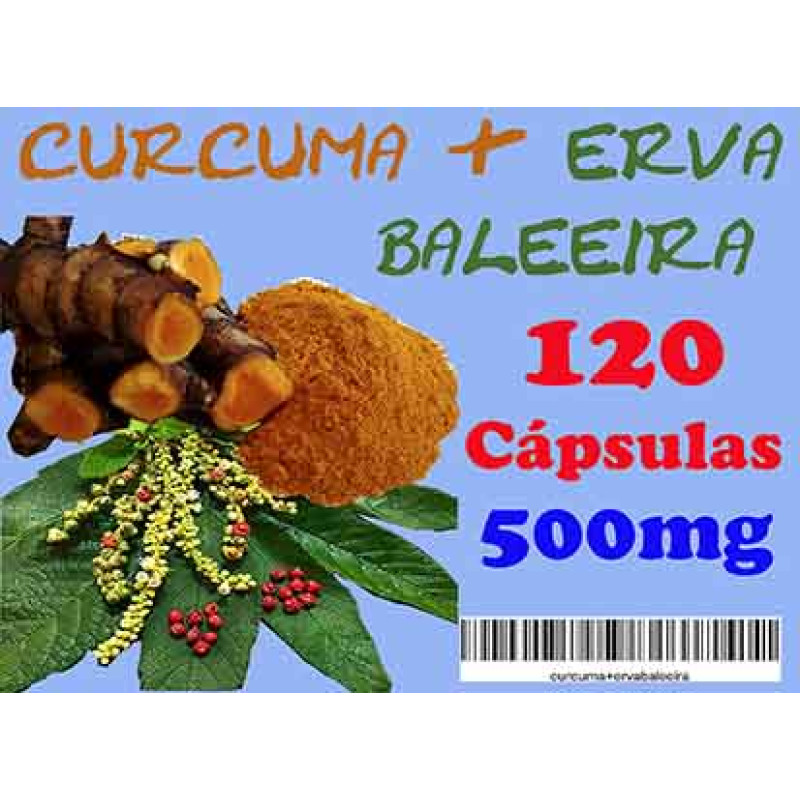 1 - Extrato artesanal Cúrcuma + Erva Baleeira - ARTICULAFLEX - 120 caps - 500mg