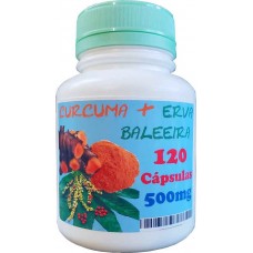 Extrato artesanal Cúrcuma + Erva Baleeira - ARTICULAFLEX - 120 caps - 500mg