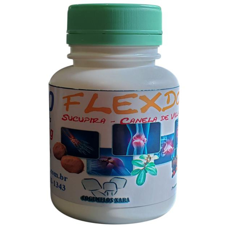 1 FlexDouro artesanal - “trio de ouro” para articulações - Sucupira, Canela de Velho e Cúrcuma em Cápsulas (120 cápsulas, 450mg)