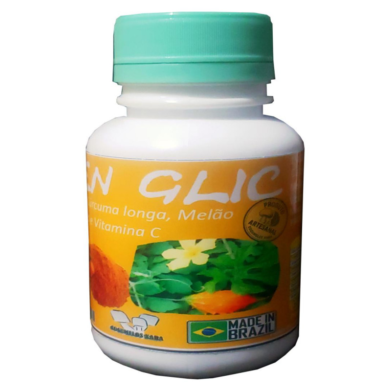 1 Pote Golden Glic - Extrato de Cúrcuma - Melão de São Caetano e Vitamina C - 120 cápsulas de 500mg