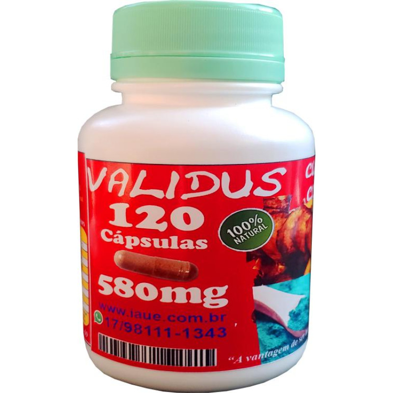 1 Validus - Extrato artesanal Cúrcuma + Espirulina + vitamina C (Açafrão) 120 cápsulas 580mg