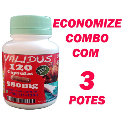 3 Validus - Extrato Cúrcuma artesanal (Açafrão) + Espirulina + vitamina C - 3 potes de 120 cápsulas 580mg 3 Validus - Extrato Cúrcuma artesanal (Açafrão) + Espirulina + vitamina C - 3 potes de 120 cápsulas 580mg