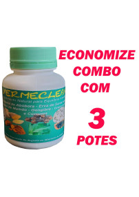 3 Vermeclean artesanal - “Semente de Abóbora, Erva Sta Maria, Semente de Mamão, Gengibre, Cravo e Cúrcuma em Cápsulas (3 potes)