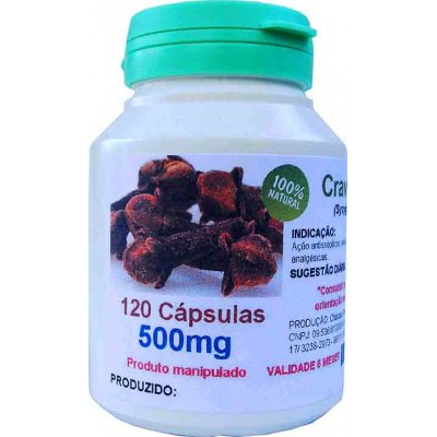 Cravo da -India desidratado em pó 100% puro 120 caps - 500mg Cravo da -India desidratado em pó 100% puro 120 caps - 500mg