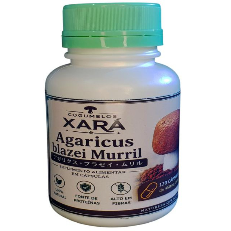 Agaricus blazei artesanal (Cogumelo do Sol) 100% puro 120 cápsulas c/ 450 mg. 5 dias úteis para entrega depois de confirmado pagamento.